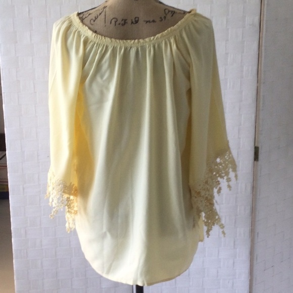 Woman’s Melissa Paige Boho Blouse Size S/P Color Yellow #04 - Picture 3 of 9
